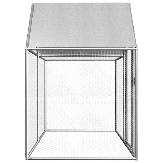 Enclos poulailler 2x1x1,5m acier galvanisé pour jardin extérieur Argenté – ComfortXL Outdoor Living - Image 3