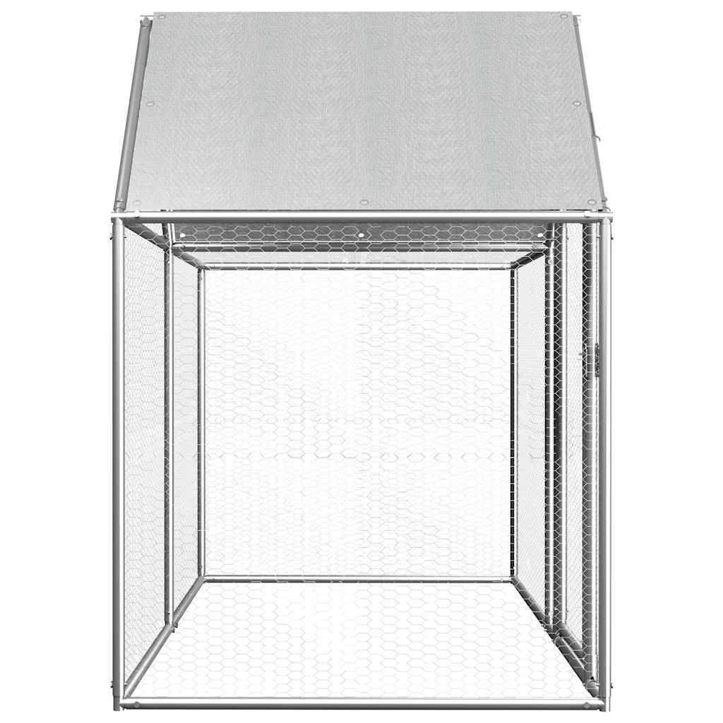 Enclos poulailler 2x1x1,5m acier galvanisé pour jardin extérieur Argenté – ComfortXL Outdoor Living - Image 3
