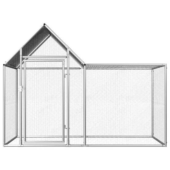 Enclos poulailler 2x1x1,5m acier galvanisé pour jardin extérieur Argenté – ComfortXL Outdoor Living - Image 2