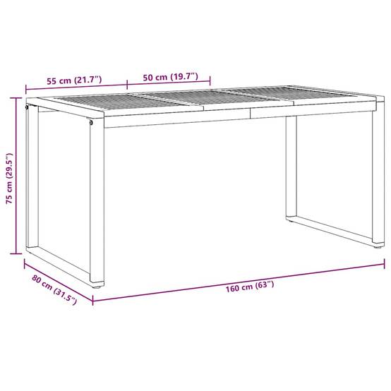 Mobilier de repas extérieur 7pcs Bois d'Acacia et Acier pour 6 personnes Jardin Gris Marron – ComfortXL Outdoor Living - Image 3