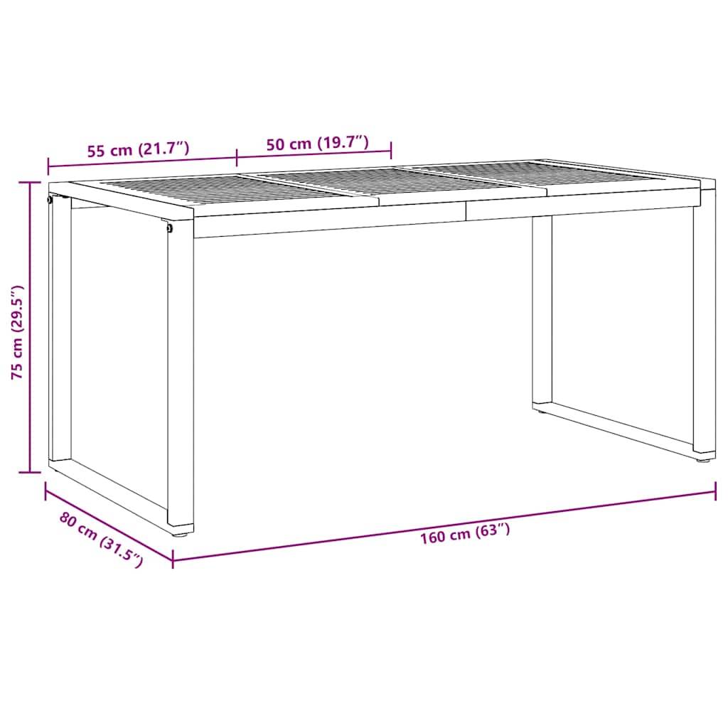 Mobilier de repas extérieur 7pcs Bois d'Acacia et Acier pour 6 personnes Jardin Gris Marron – ComfortXL Outdoor Living - Image 3