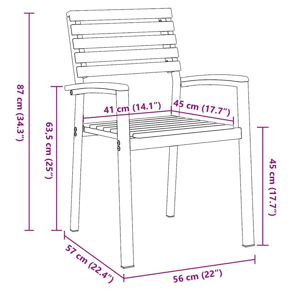 Mobilier de repas extérieur 7pcs Bois d'Acacia et Acier pour 6 personnes Jardin Gris Marron – ComfortXL Outdoor Living - Image 4
