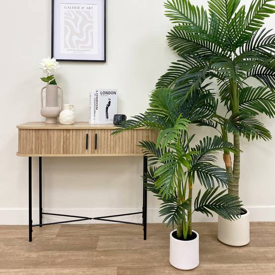 Palmier artificiel pot blanc 110cm - Image 4