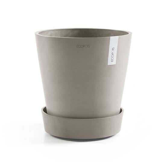 Ecopots - Support à roulettes Wheels 30 Taupe - Ø 28,7 x H. 8,3 cm ECOPOTS - Imagen 1