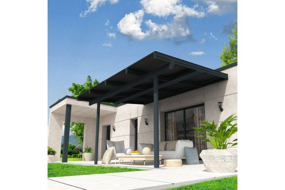 Ombrazur - Pergola solaire POWER Gris anthracite 3,448x3,95m - Imagen 2