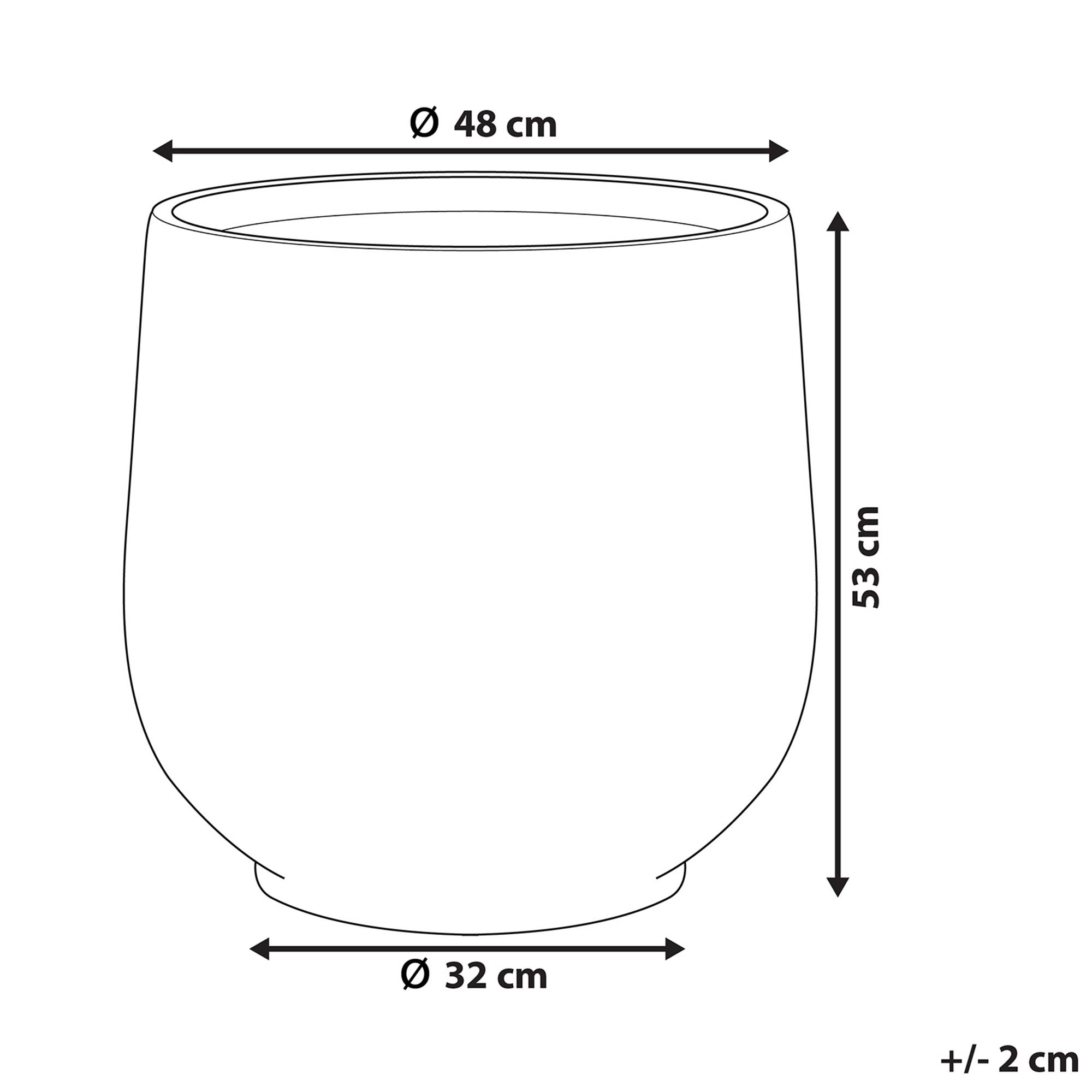 Cache-pot d'extérieur Fibre d'argile Gris clair DIONI - Beliani - Image 2
