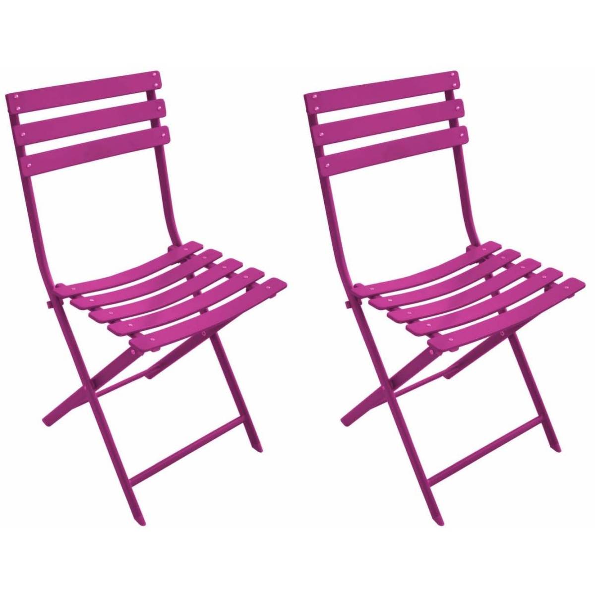 Alize - Chaise pliante en acier Nonza (Lot de 2) Framboise - Imagen 1