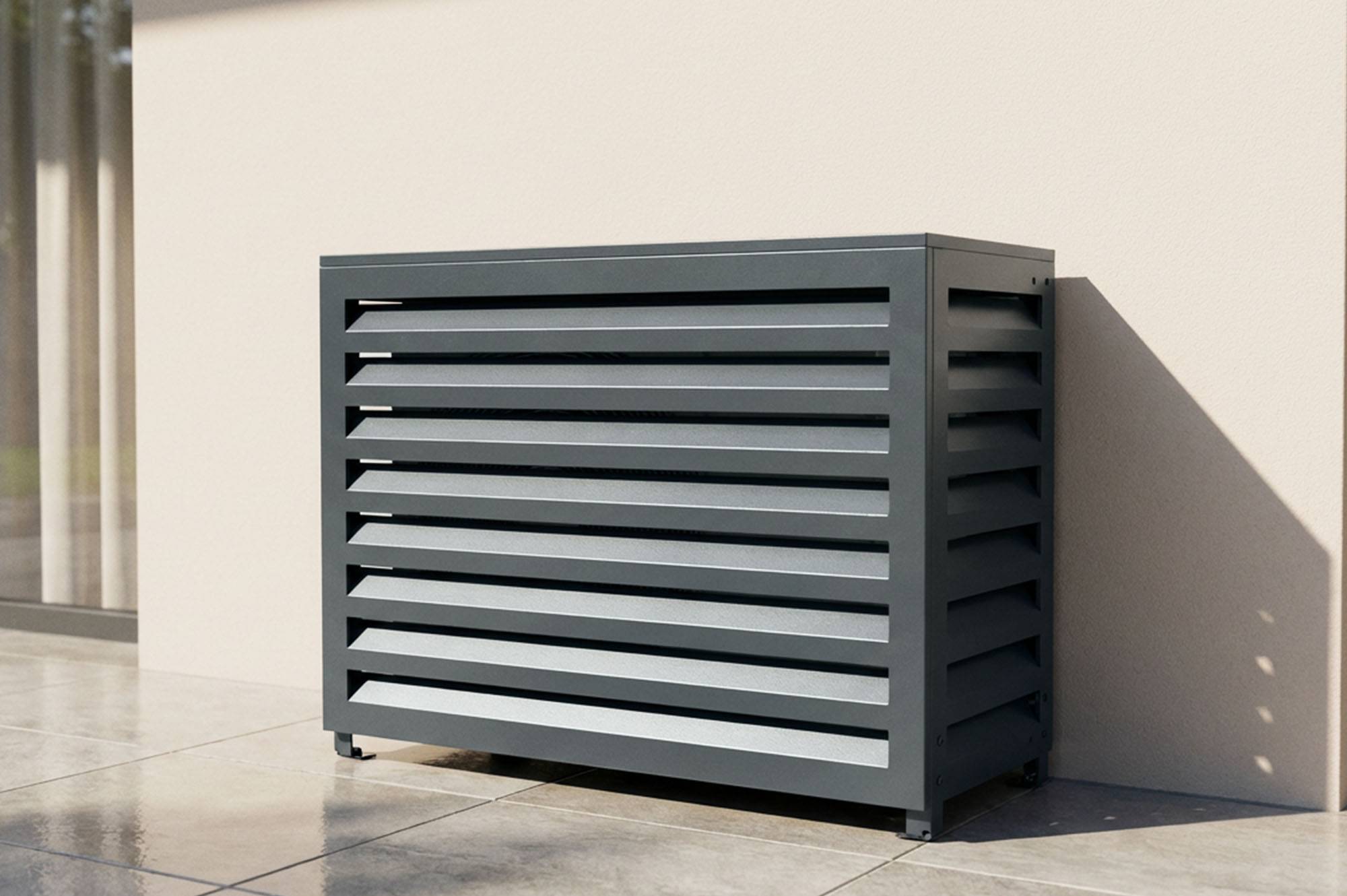 CASANOOV - Casanoov Cache Climatiseur Extérieur Acier Gris Anthracite Taille S 90x68x60 Amaro