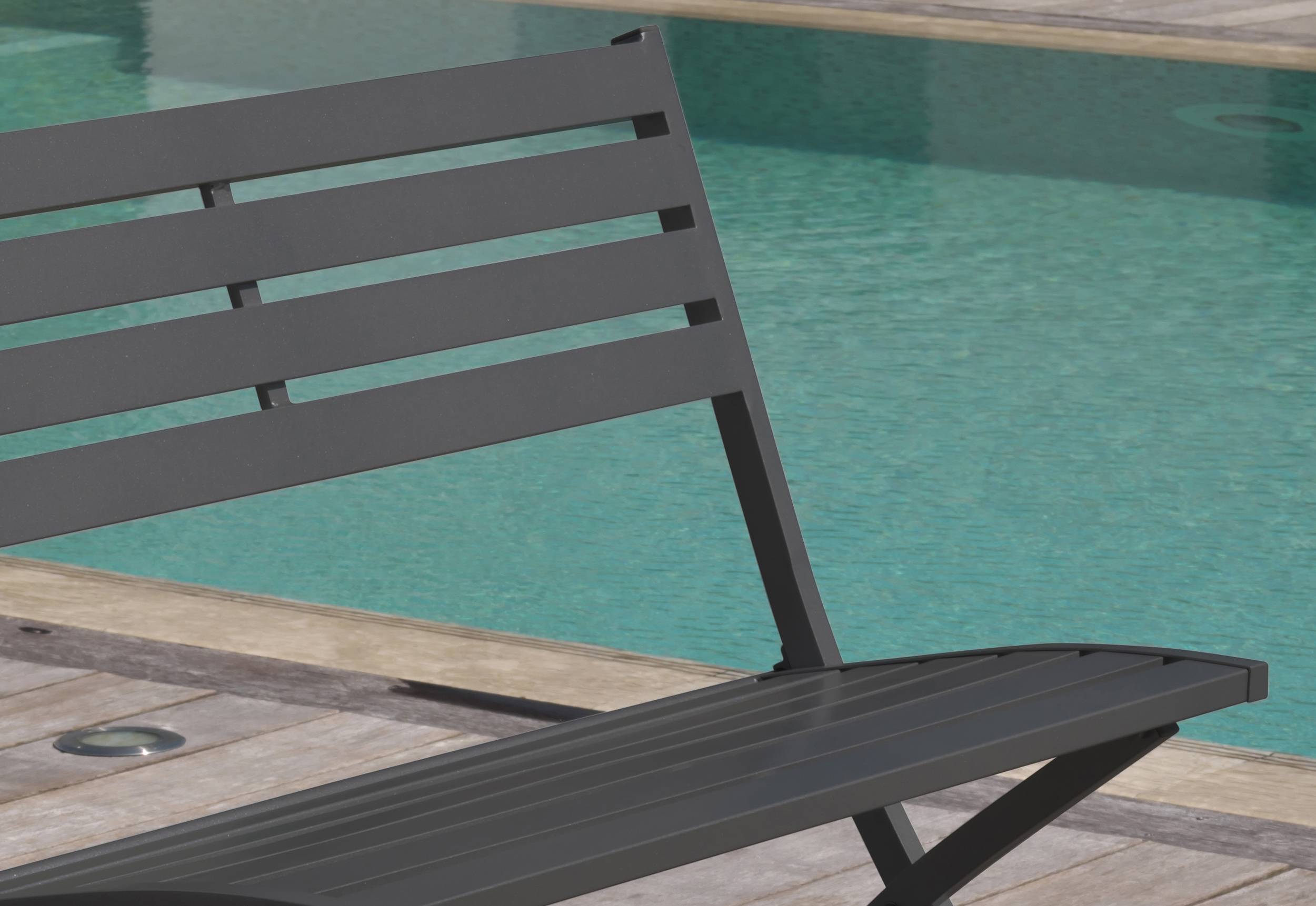 City Garden - Banc de jardin pliant en aluminium  - Gris anthracite - MARIUS - Imagen 3