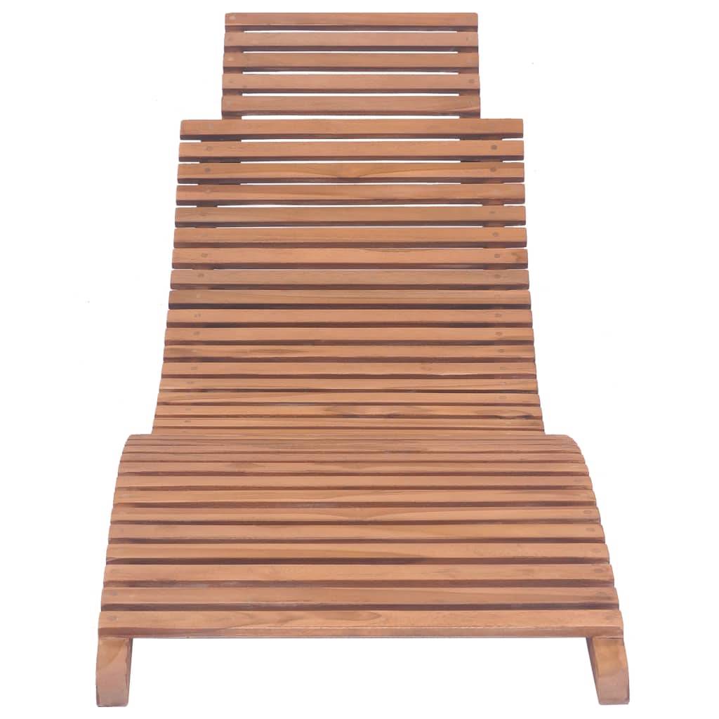 Helloshop26 - Transat chaise longue bain de soleil lit de jardin terrasse meuble d'extérieur pliable bois de teck solide - Imagen 3