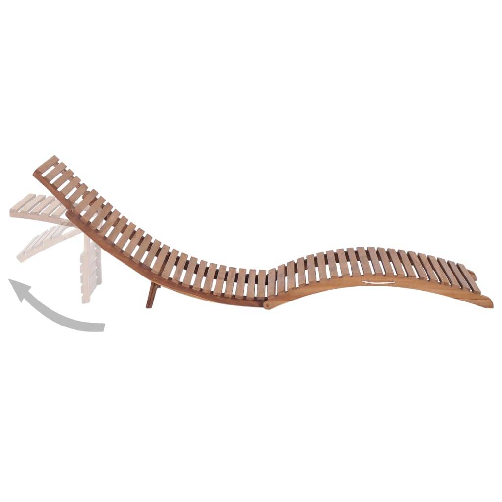 Helloshop26 - Transat chaise longue bain de soleil lit de jardin terrasse meuble d'extérieur pliable bois de teck solide - Imagen 4