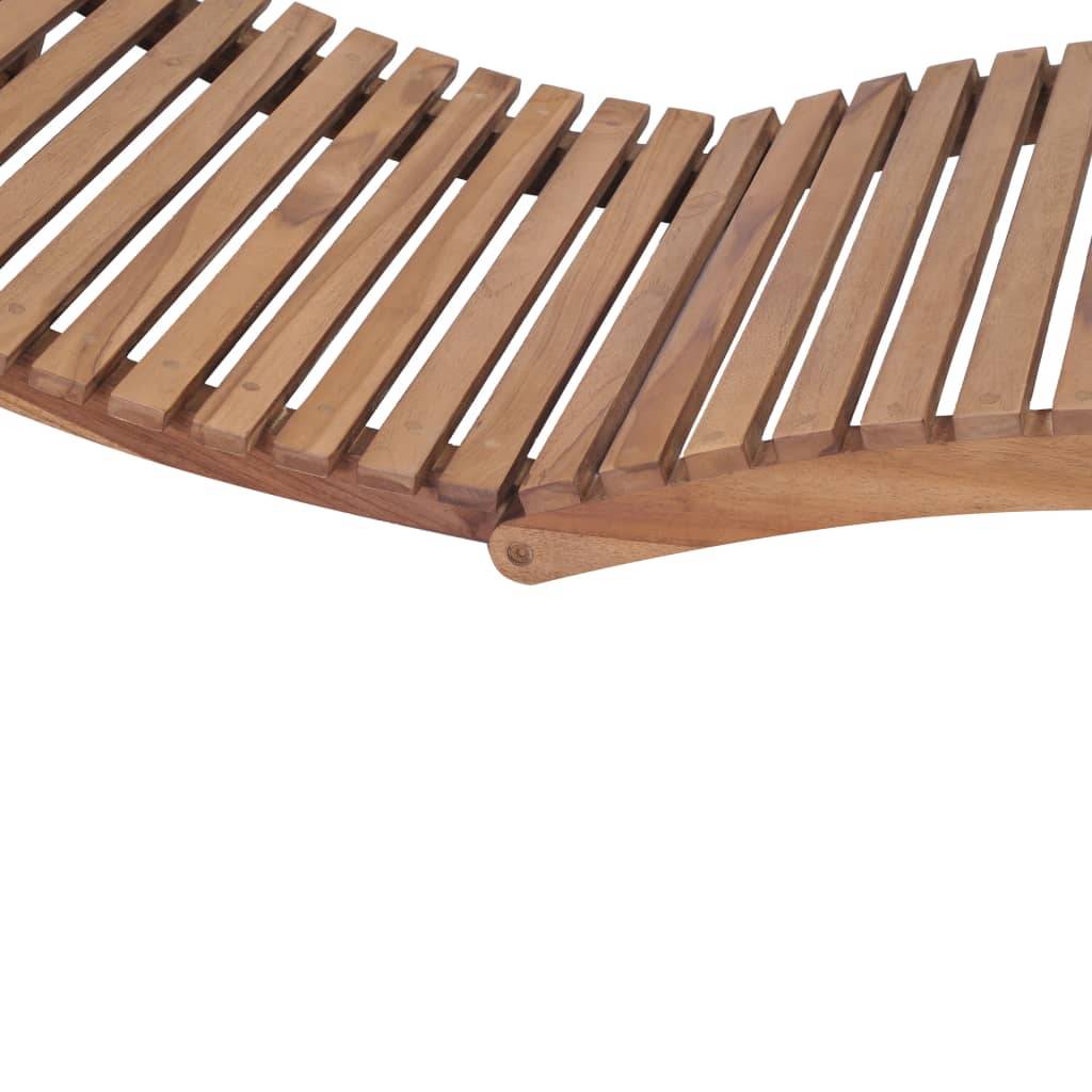 Helloshop26 - Transat chaise longue bain de soleil lit de jardin terrasse meuble d'extérieur pliable bois de teck solide - Imagen 8