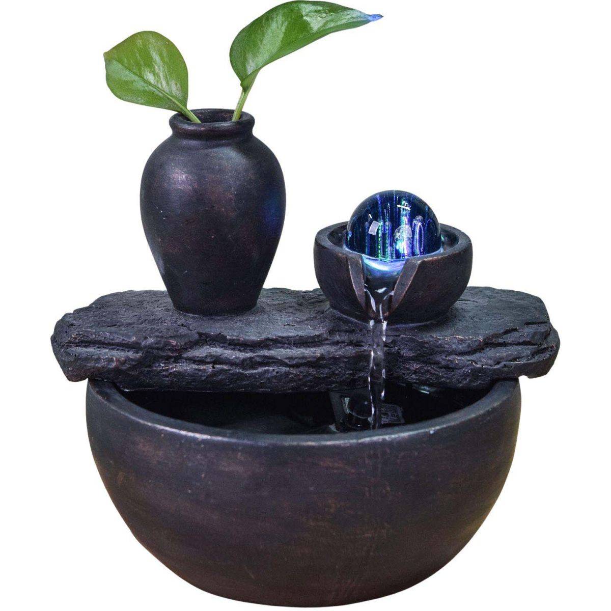 Fontaine intérieure en résine avec LED Silice - Image 1