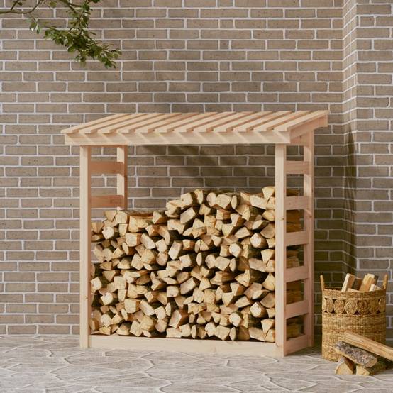 Abri-bûches en bois de pin massif pour jardin 108x64,5x110 cm – ComfortXL Outdoor Living - Image 1