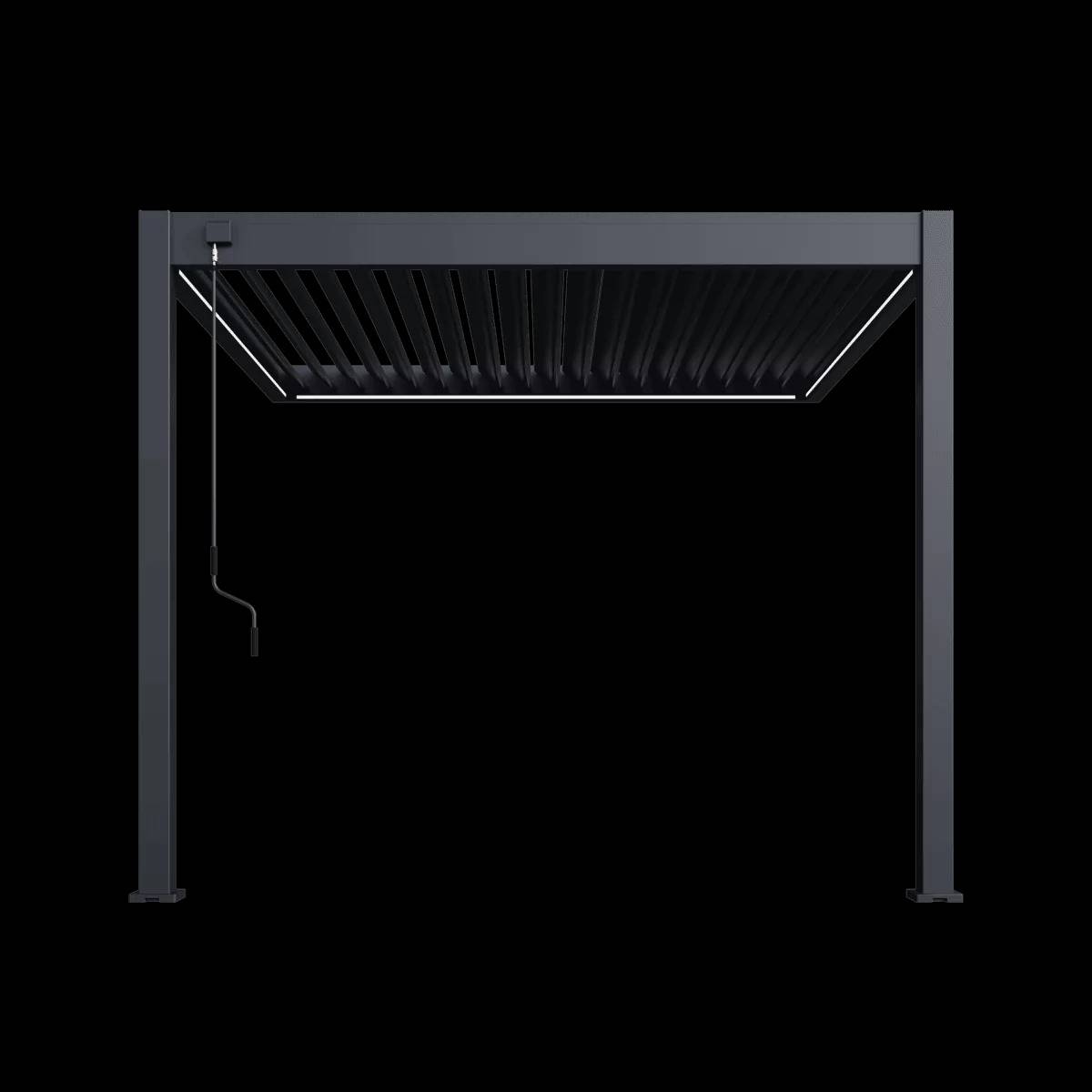 Ombrea - Pergola adossée VS 3 x 3 m à lames doubles orientables - aluminium - étanche avec drainage intégré - Image 2