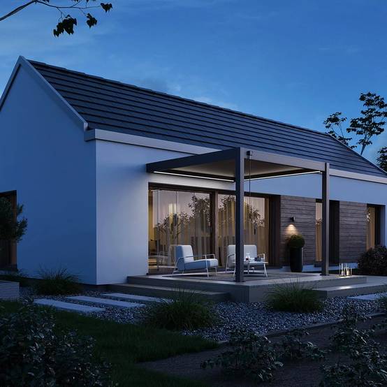 Ombrea - Pergola adossée VS 3 x 3 m à lames doubles orientables - aluminium - étanche avec drainage intégré - Image 1