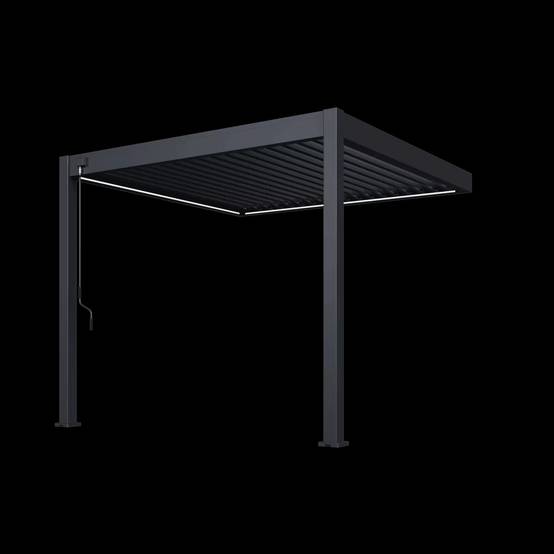 Ombrea - Pergola adossée VS 3 x 3 m à lames doubles orientables - aluminium - étanche avec drainage intégré - Image 3