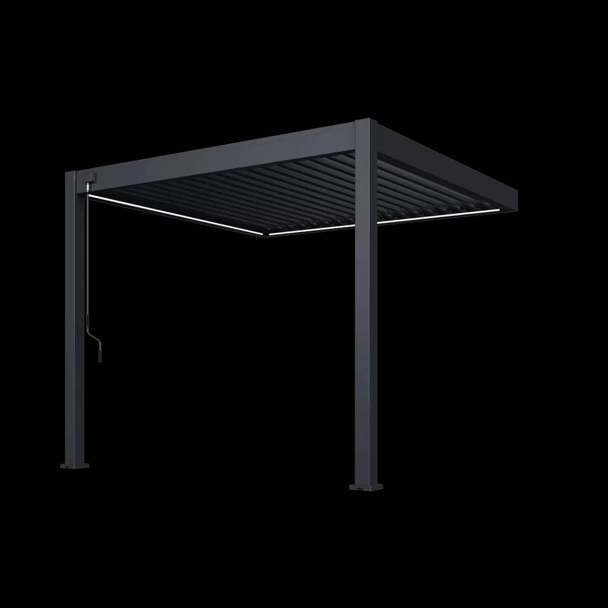 Ombrea - Pergola adossée VS 3 x 3 m à lames doubles orientables - aluminium - étanche avec drainage intégré - Image 3
