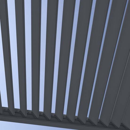 Ombrea - Pergola adossée VS 3 x 3 m à lames doubles orientables - aluminium - étanche avec drainage intégré - Image 5