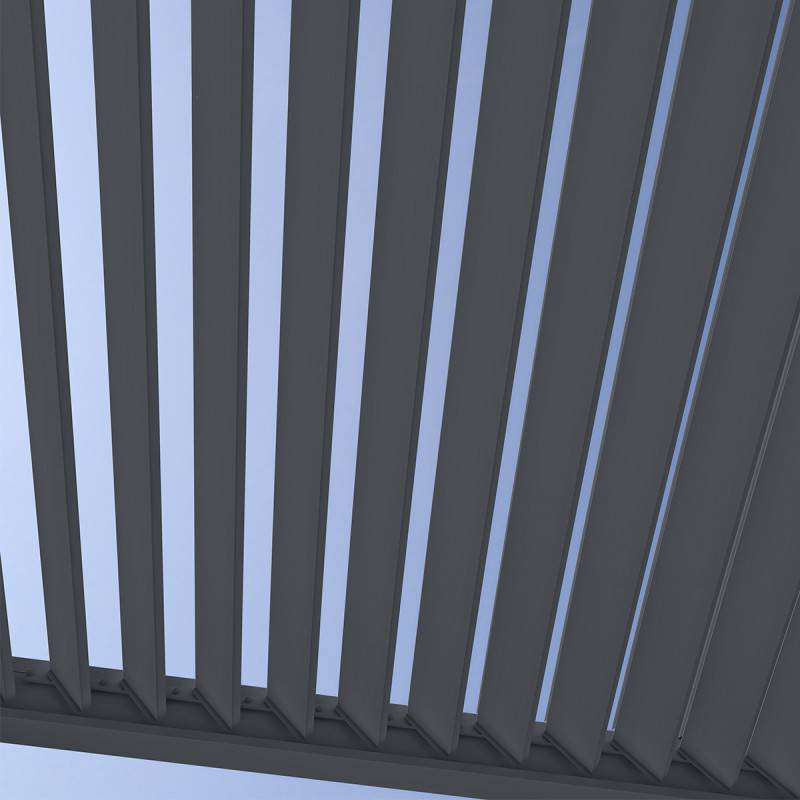 Ombrea - Pergola adossée VS 3 x 3 m à lames doubles orientables - aluminium - étanche avec drainage intégré - Image 5