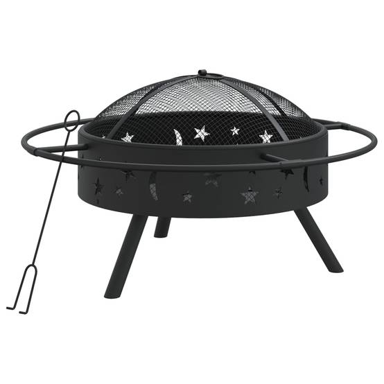 ComfortXL - Brasero Foyer Carré de Jardin 70cm en Acier avec Tisonnier et Grille – ComfortXL Outdoor Living - Image 2