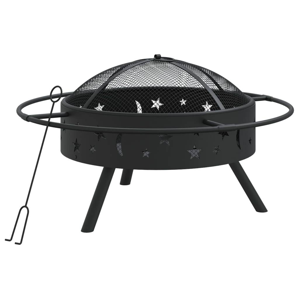 ComfortXL - Brasero Foyer Carré de Jardin 70cm en Acier avec Tisonnier et Grille – ComfortXL Outdoor Living - Image 2