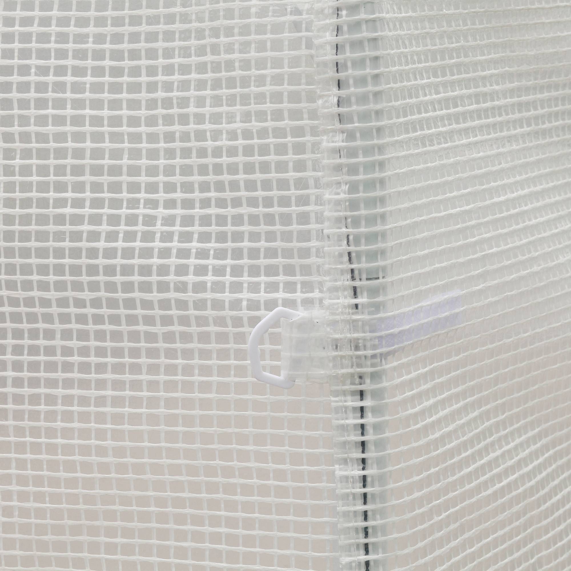 ComfortXL - Serre de Jardin Tunnel 6m² Acier galvanisé renforcé 4 fenêtres pour potager 3x2x1,9m Blanc - ComfortXL Outdoor Living - Image 10
