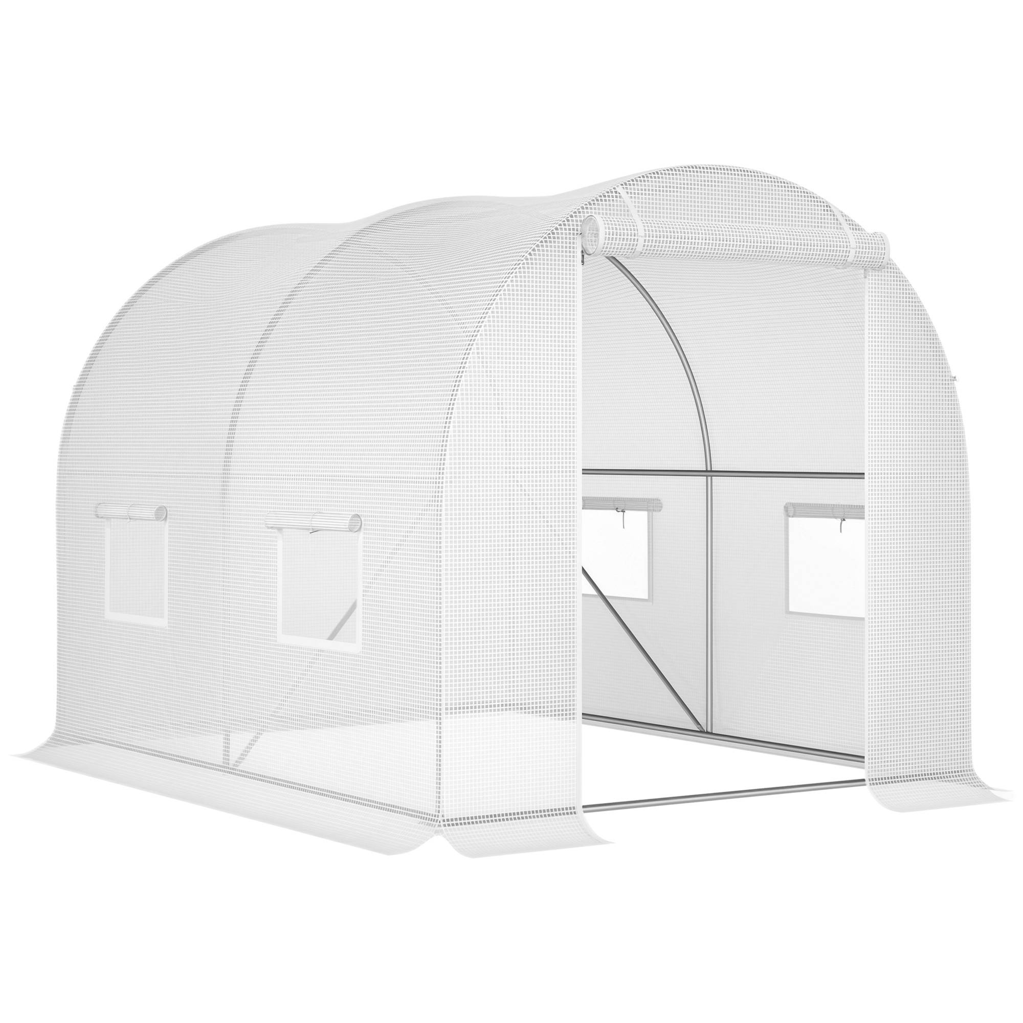 ComfortXL - Serre de Jardin Tunnel 6m² Acier galvanisé renforcé 4 fenêtres pour potager 3x2x1,9m Blanc - ComfortXL Outdoor Living - Image 1