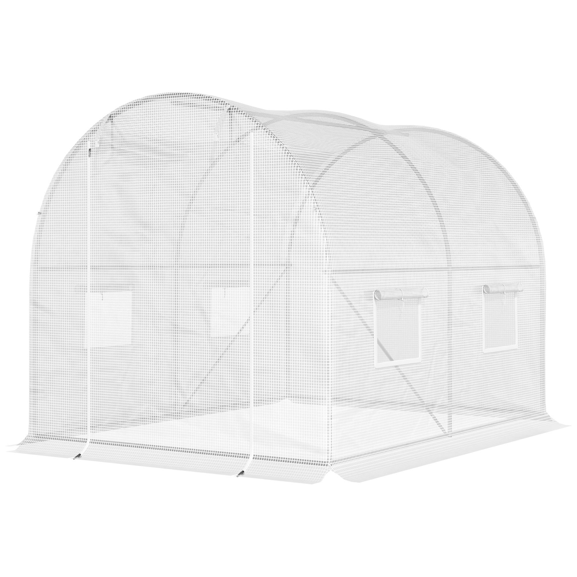 ComfortXL - Serre de Jardin Tunnel 6m² Acier galvanisé renforcé 4 fenêtres pour potager 3x2x1,9m Blanc - ComfortXL Outdoor Living - Image 2