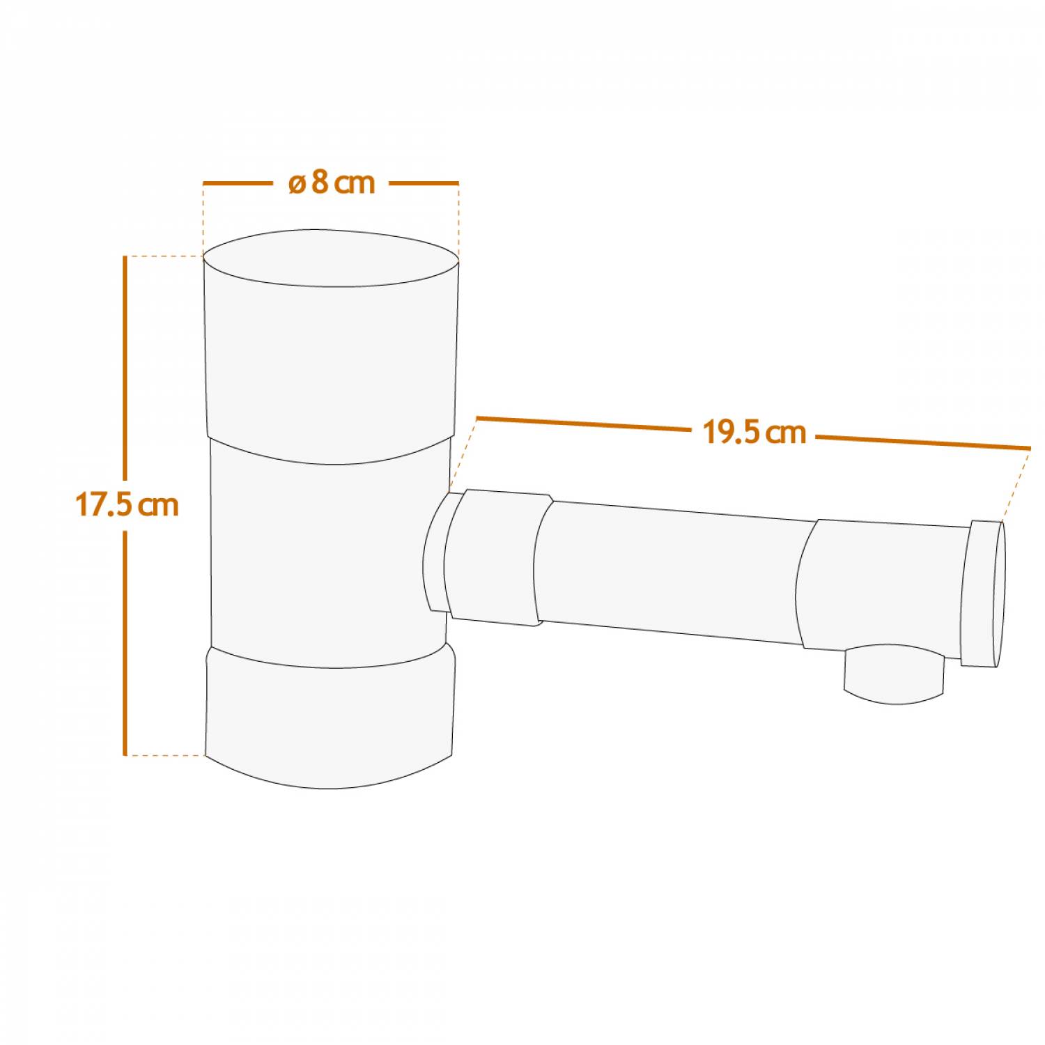 Linxor - Collecteur, récupérateur d'eau de pluie pour gouttière - Diamètre 8 cm - Linxor - Imagen 3