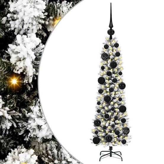 ComfortXL - Sapin de Noël Blanc et Vert 120 cm, Lumineux 150 LED avec 8 Modes et Kit Déco Inclus – ComfortXL Outdoor Living - Image 2