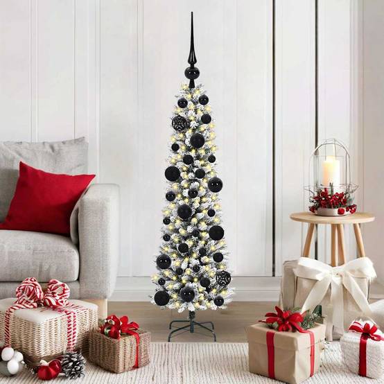 ComfortXL - Sapin de Noël Blanc et Vert 120 cm, Lumineux 150 LED avec 8 Modes et Kit Déco Inclus – ComfortXL Outdoor Living - Image 1