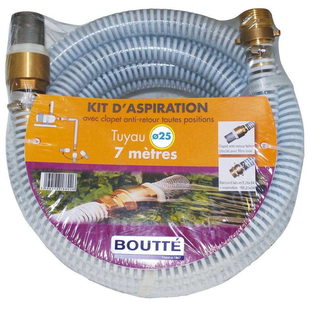 Kit d'aspiration avec tuyau de Ø25 filetage 26x34 Boutté - Image 2