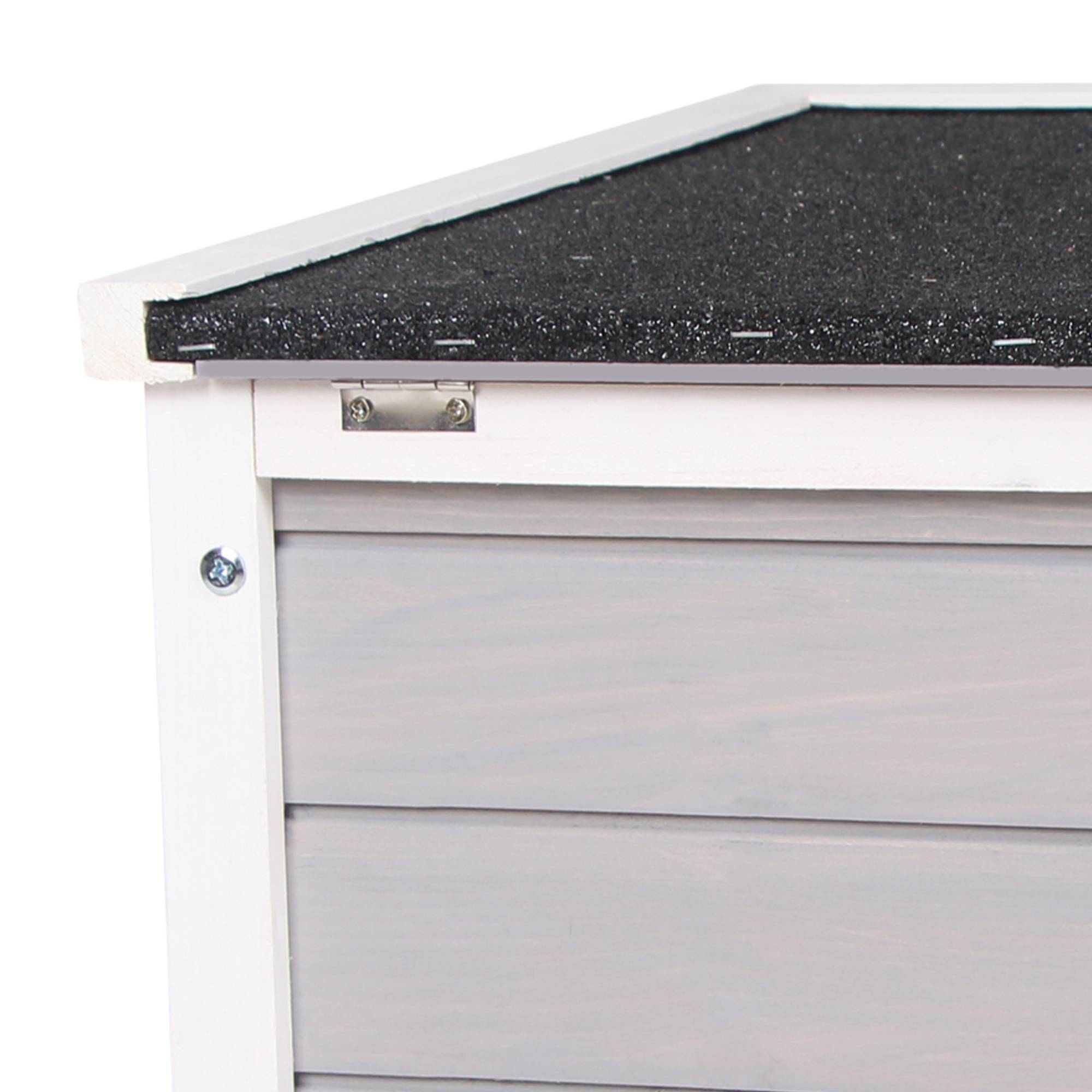 Clapier lapin rongeurs bois extérieur toit asphalte rampe gris 51x42x43cm - ComfortXL Outdoor Living - Image 10