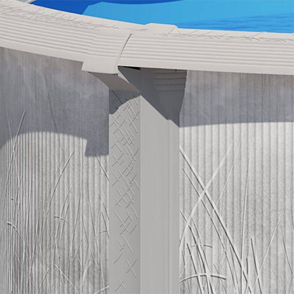 Piscine hors sol acier et résine ovale 7,60 x 4,55 x 1,32 m gris dégradé LIBERTY - Image 4
