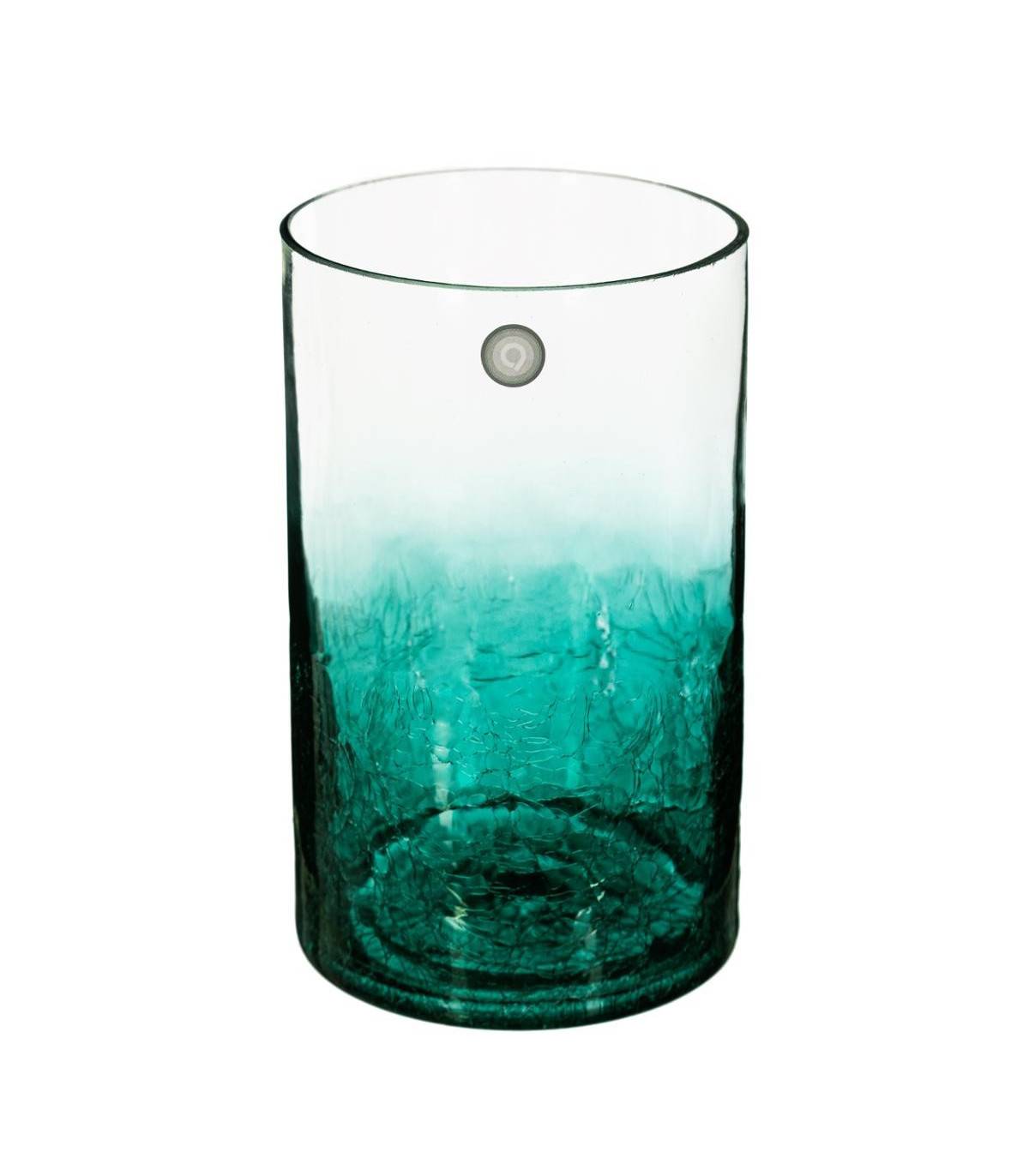Vase cylindrique en Verre craquelé H 20 cm - Imagen 1
