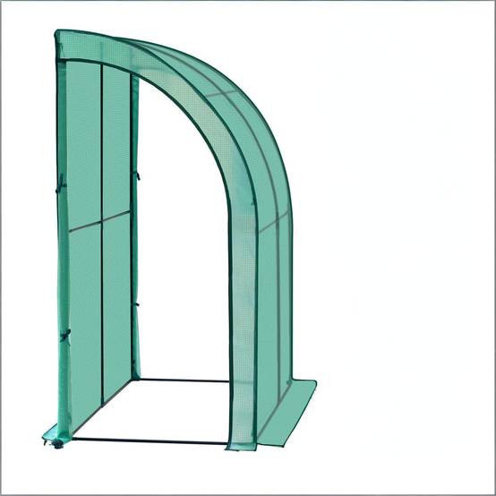 Serre adossée de jardin Métal PE pour plantes protection 200x100x210cm Vert - ComfortXL Outdoor Living - Image 7