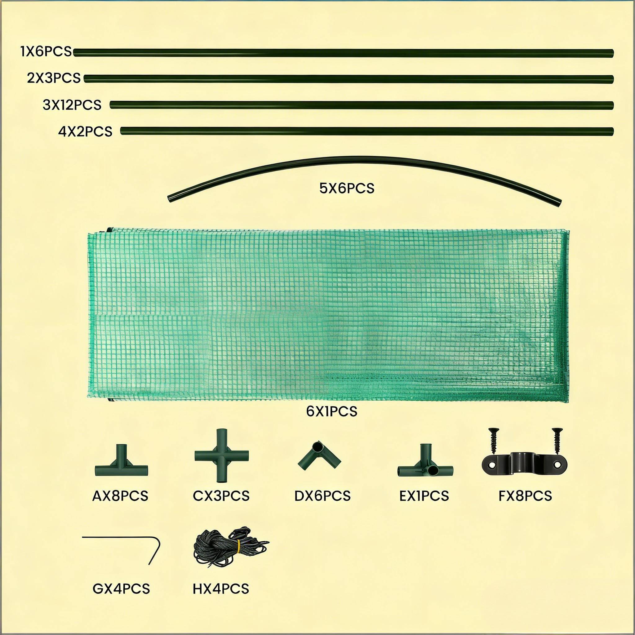 Serre adossée de jardin Métal PE pour plantes protection 200x100x210cm Vert - ComfortXL Outdoor Living - Image 3