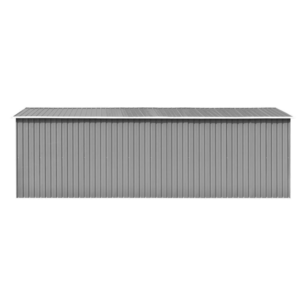 Helloshop26 - Abri de jardin cabane cabanon maison de stockage remise extérieur hangar outils robuste 257 x 580 x 181 cm métal gris - Imagen 4