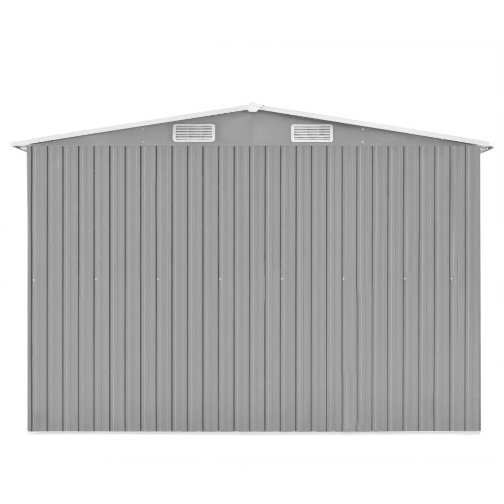 Helloshop26 - Abri de jardin cabane cabanon maison de stockage remise extérieur hangar outils robuste 257 x 580 x 181 cm métal gris - Imagen 3