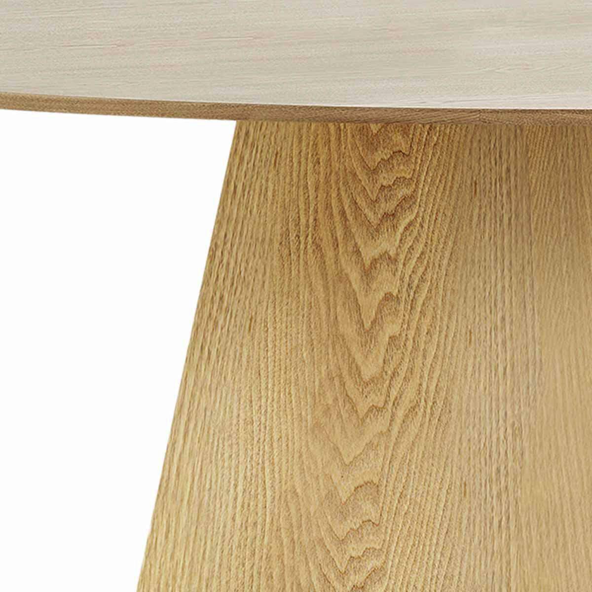 Table Ronde 120cm Pied Central MDF Placage Frêne - CARACAS - Imagen 3