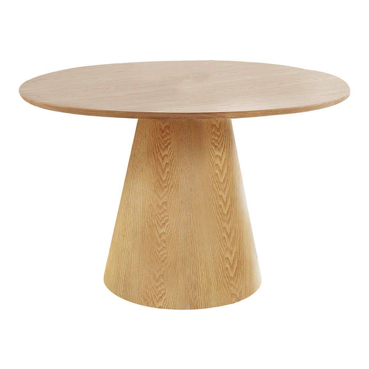 Table Ronde 120cm Pied Central MDF Placage Frêne - CARACAS - Imagen 1