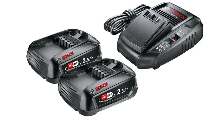 Bosch Vert - Starter set 2 Batteries 18V 2.5Ah + chargeur BOSCH - 1600A011LD
