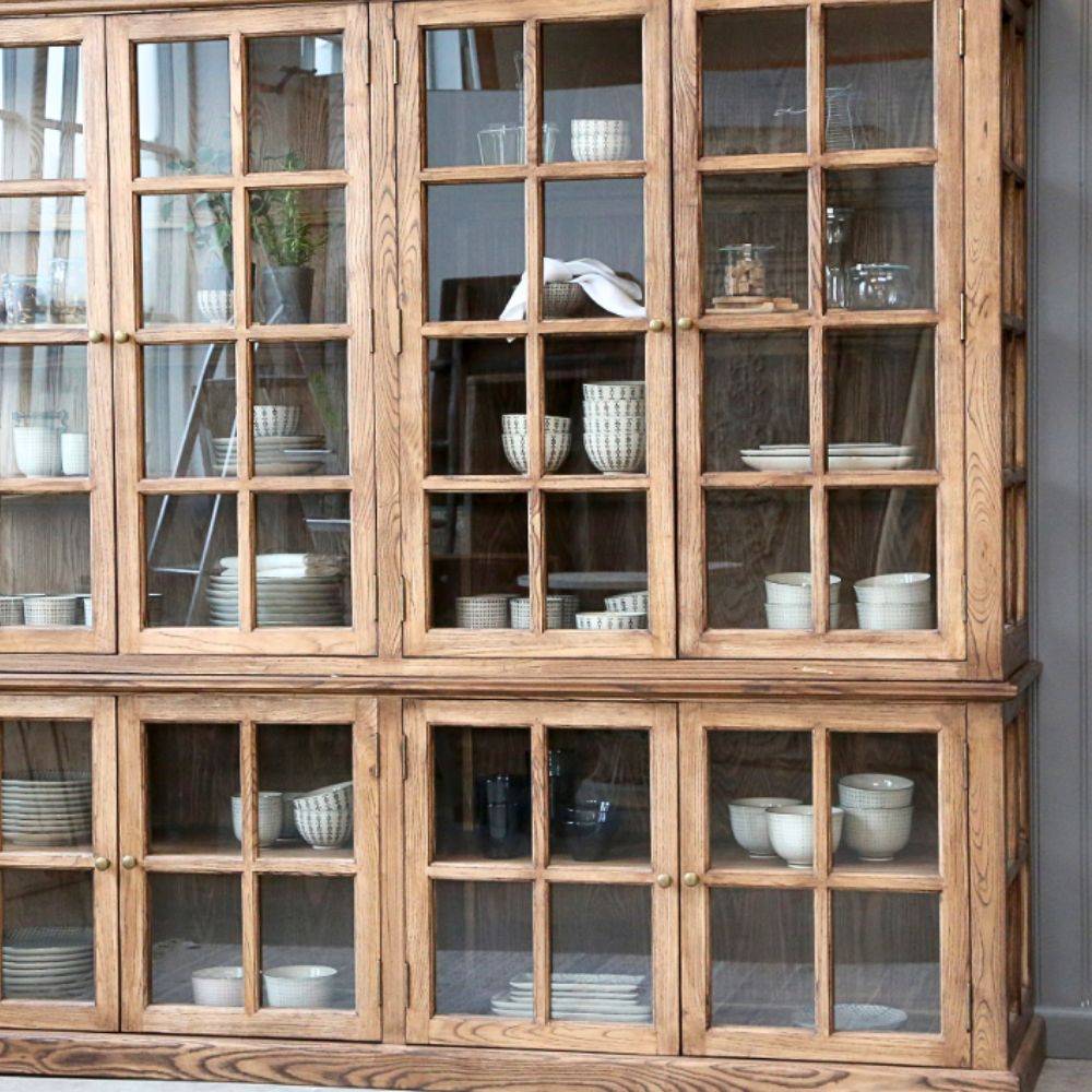 Chemin De Campagne - Meuble armoire vitrine en bois marron et verre 220 x 55 x 195 cm Chemin de campagne - Imagen 3
