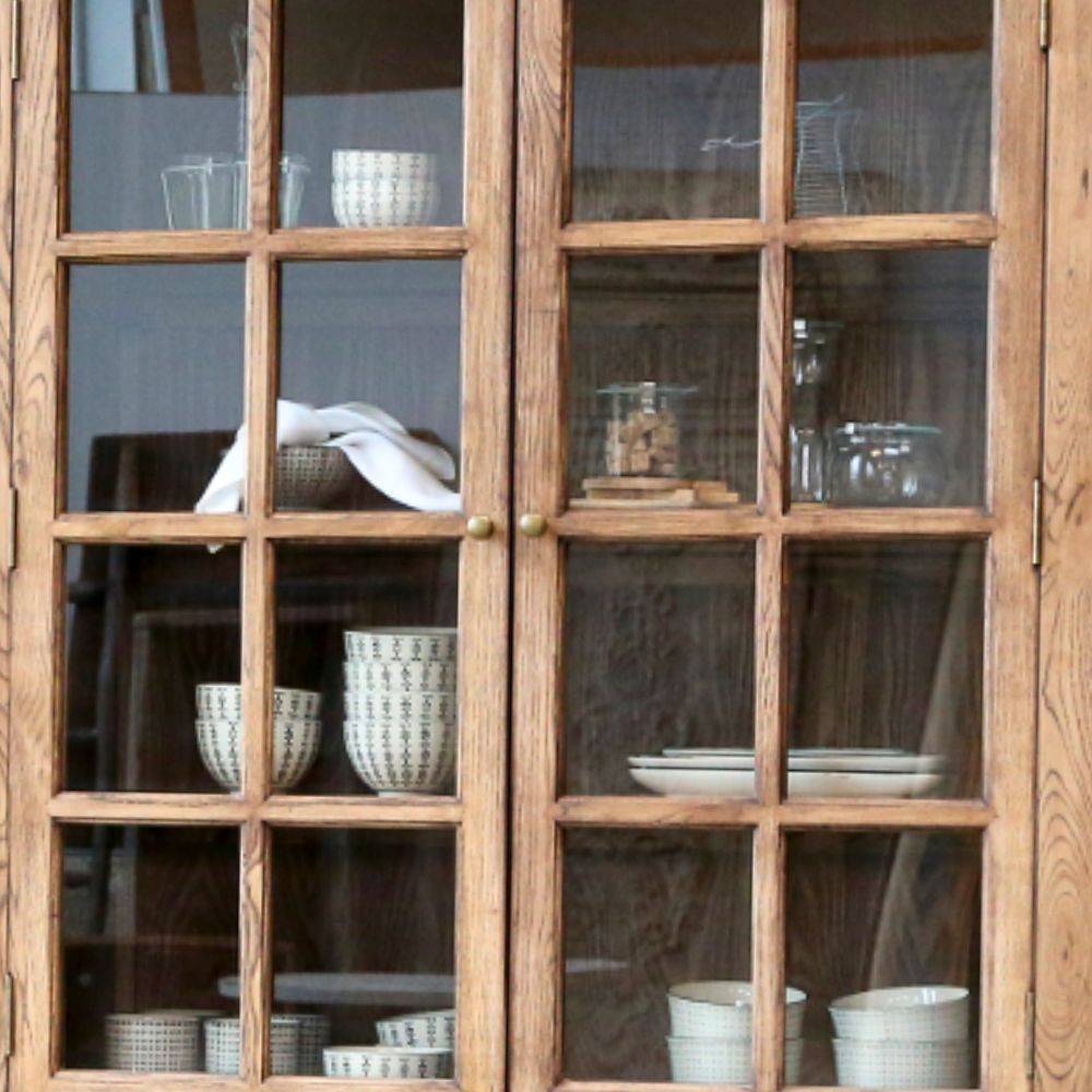 Chemin De Campagne - Meuble armoire vitrine en bois marron et verre 220 x 55 x 195 cm Chemin de campagne - Imagen 5