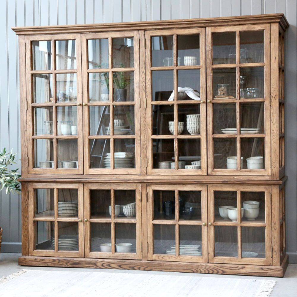 Chemin De Campagne - Meuble armoire vitrine en bois marron et verre 220 x 55 x 195 cm Chemin de campagne - Imagen 2