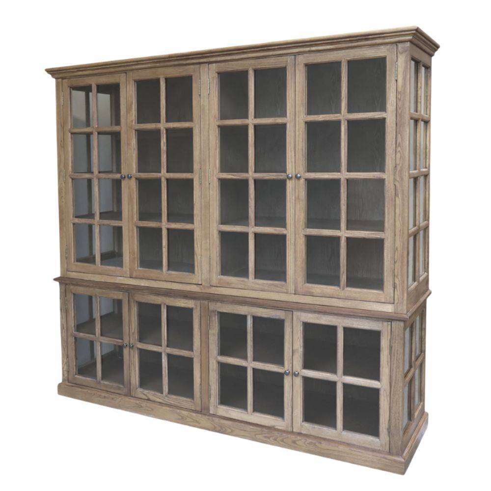 Chemin De Campagne - Meuble armoire vitrine en bois marron et verre 220 x 55 x 195 cm Chemin de campagne - Imagen 1