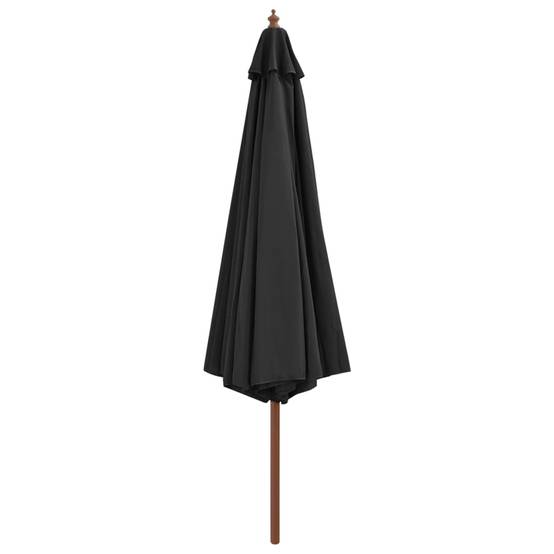 Helloshop26 - Parasol avec mât en bois 350 cm anthracite - Image 2