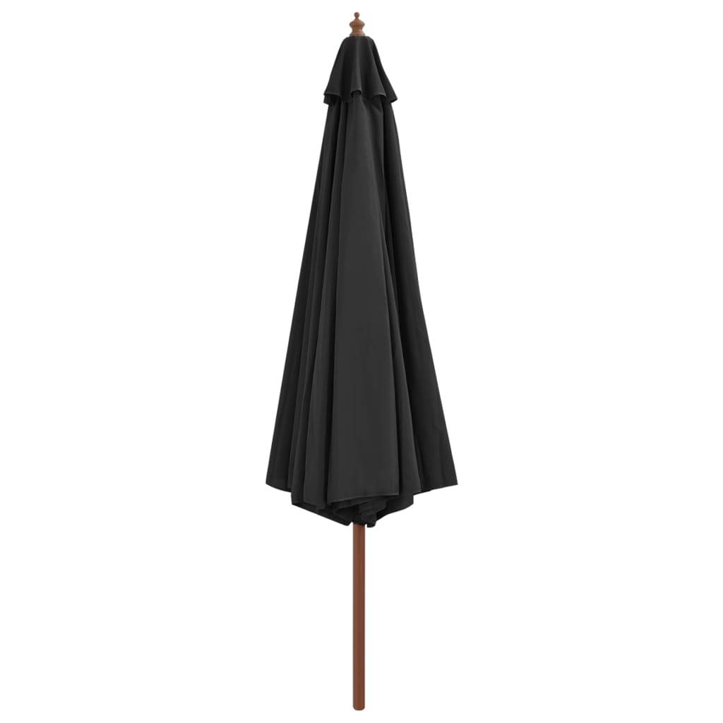 Helloshop26 - Parasol avec mât en bois 350 cm anthracite - Image 2