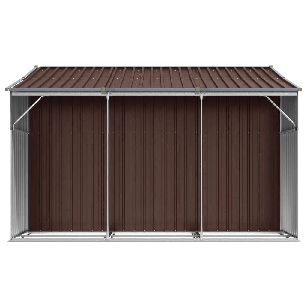 Helloshop26 - Abri de jardin cabane cabanon maison de stockage remise extérieur hangar outils robuste 277 x 279 x 179 cm acier galvanisé marron - Imagen 5